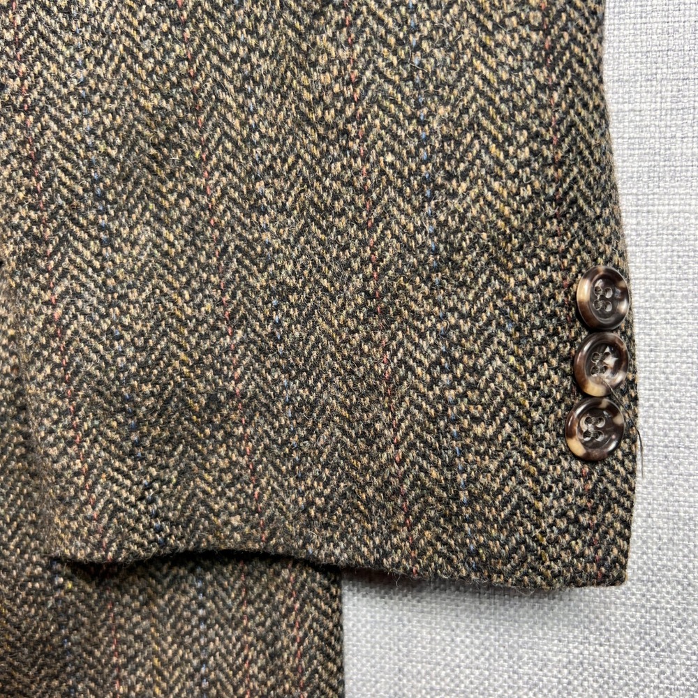 Vintage 90s Cricketeer Wool Tweed Sport Coat Blazer Men 48R Brown Academia Prep - Picture 3 of 16